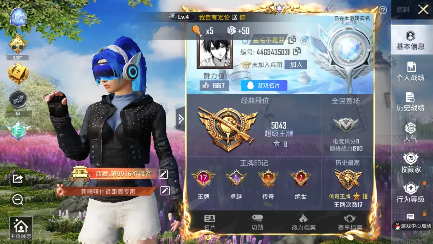 和平精英账号安卓QQLC608052 【可二次优质和平王者连体号-初号机-梦幻火箭-小金鞋-小丑鱼-浪漫天命-都市猎人-3载具 8升级枪 12粉装 3飞行器 262枪皮 195套装 90620热力 17印记 王牌-连体王