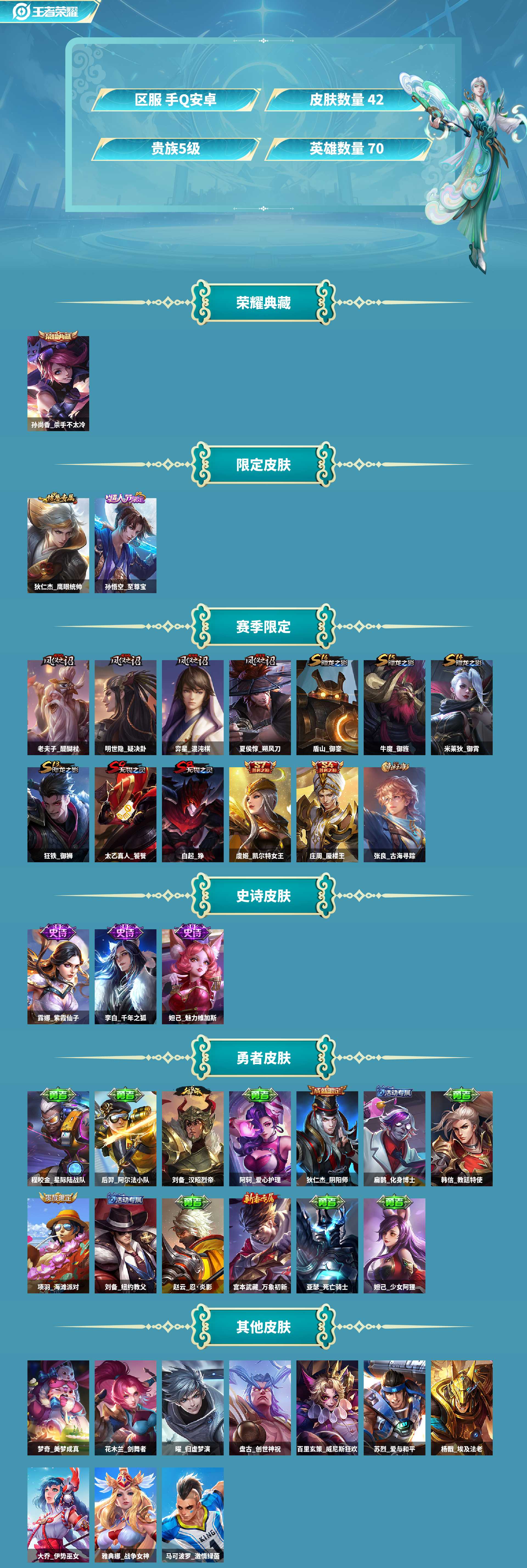 WZCMW420330王者荣耀账号详情图2