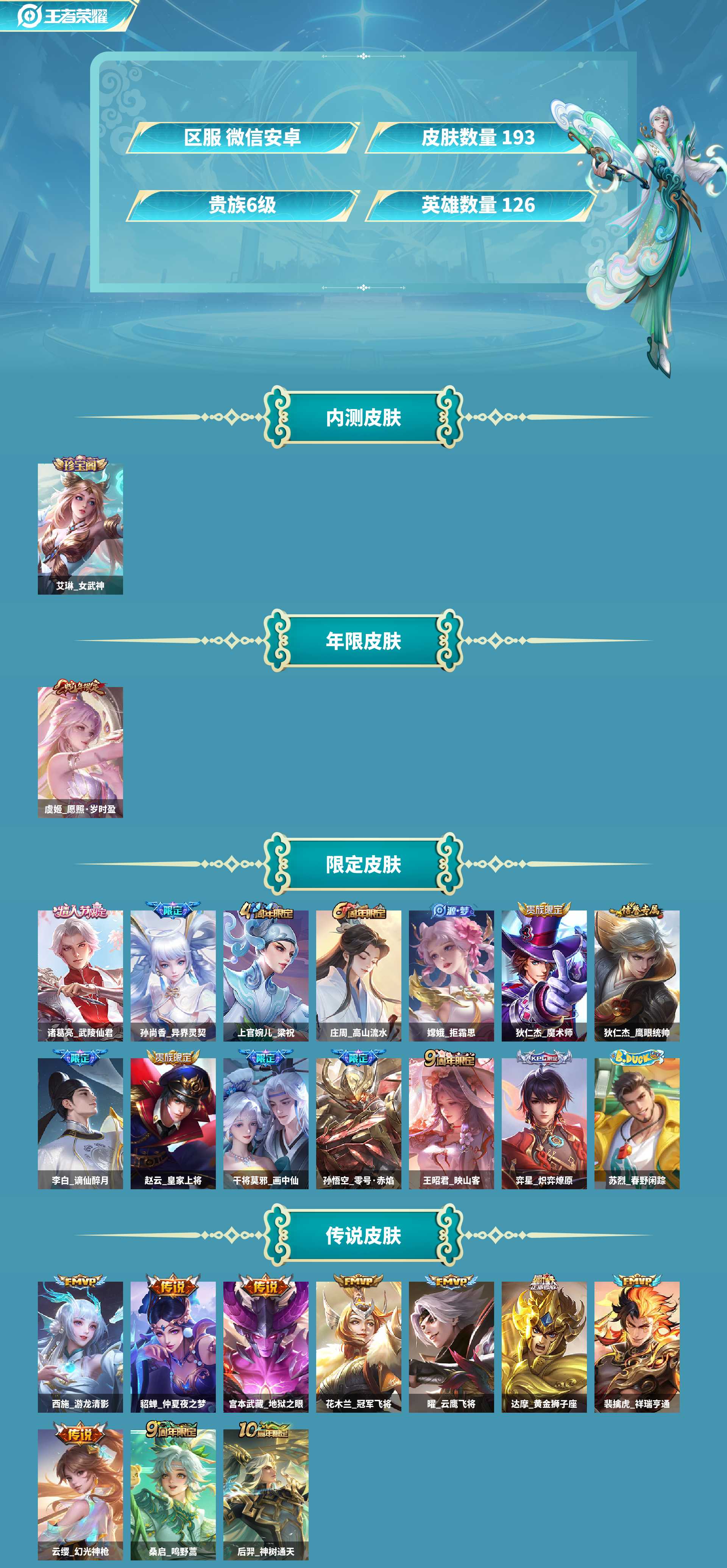 WZCMW4166466王者荣耀账号详情图2