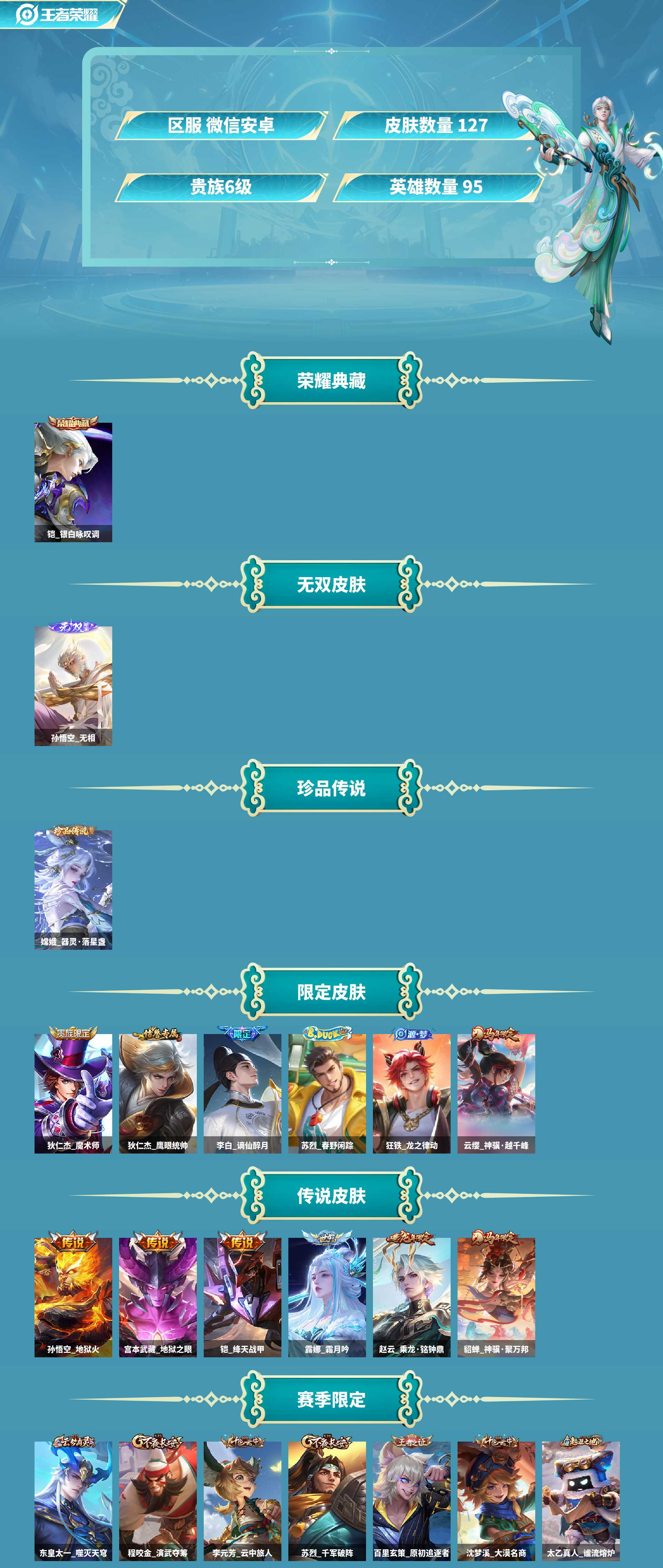 WZCMW4230673王者荣耀账号详情图2