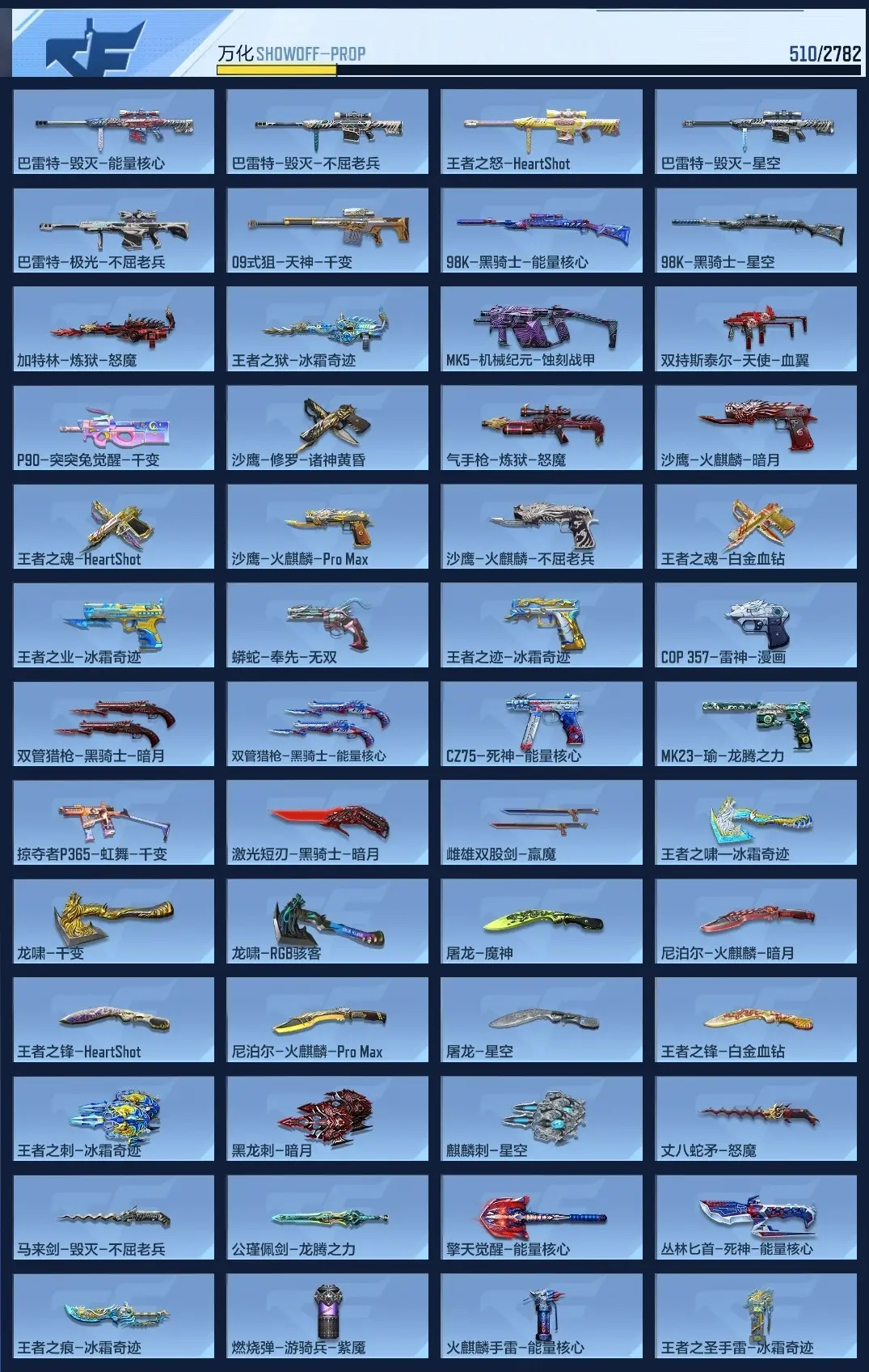 BZ605148 【605148】V王者角色数：46 王者V武器数量：30 英雄武器数量：237 万化数量：510